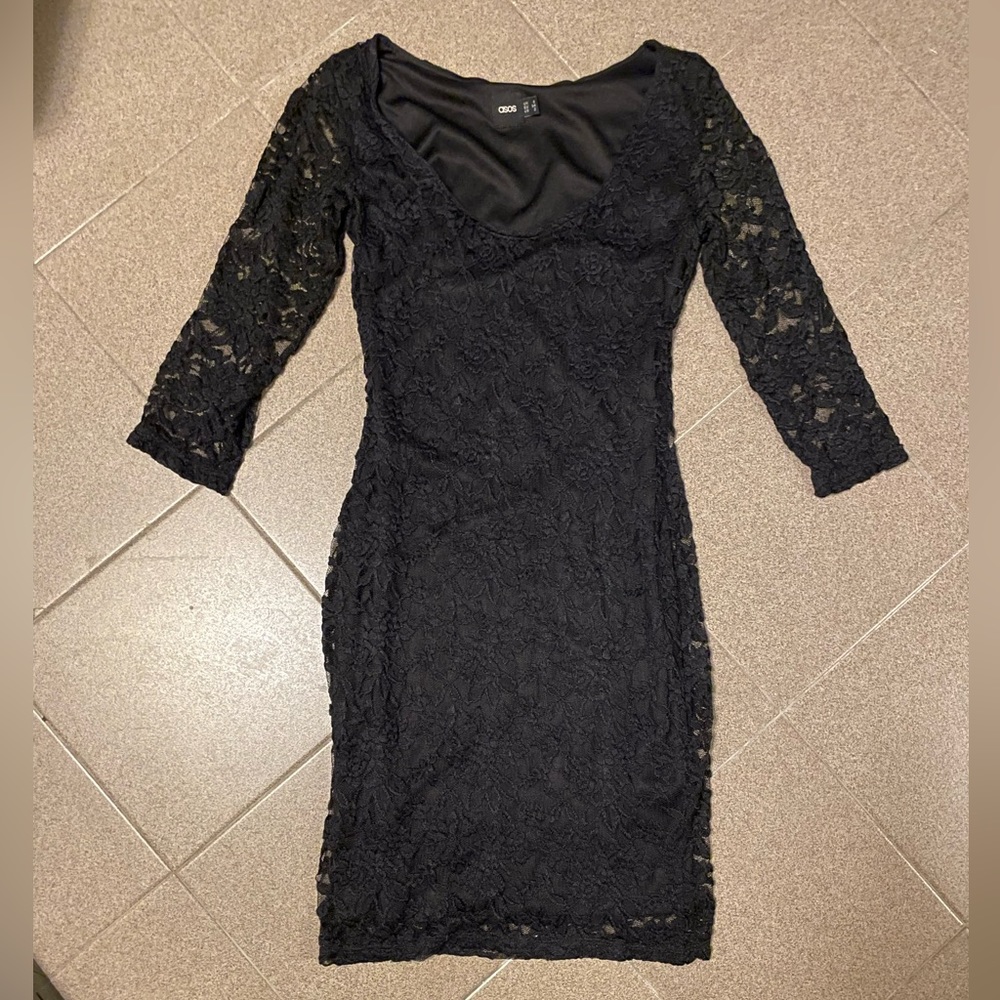 ASOS Body-Conscious LBD Mini Dress in Lace  Black / US 2